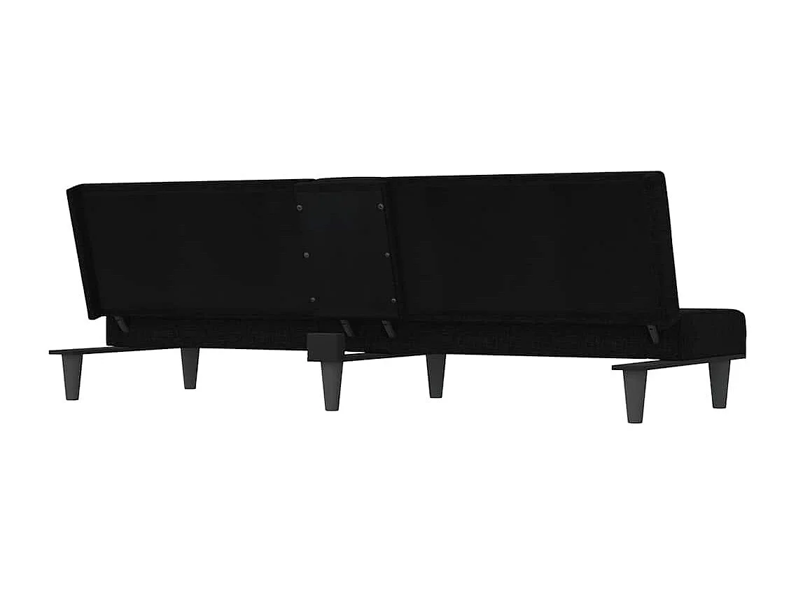 Schlafsofa mit Getränkehaltern Schwarz Stoff