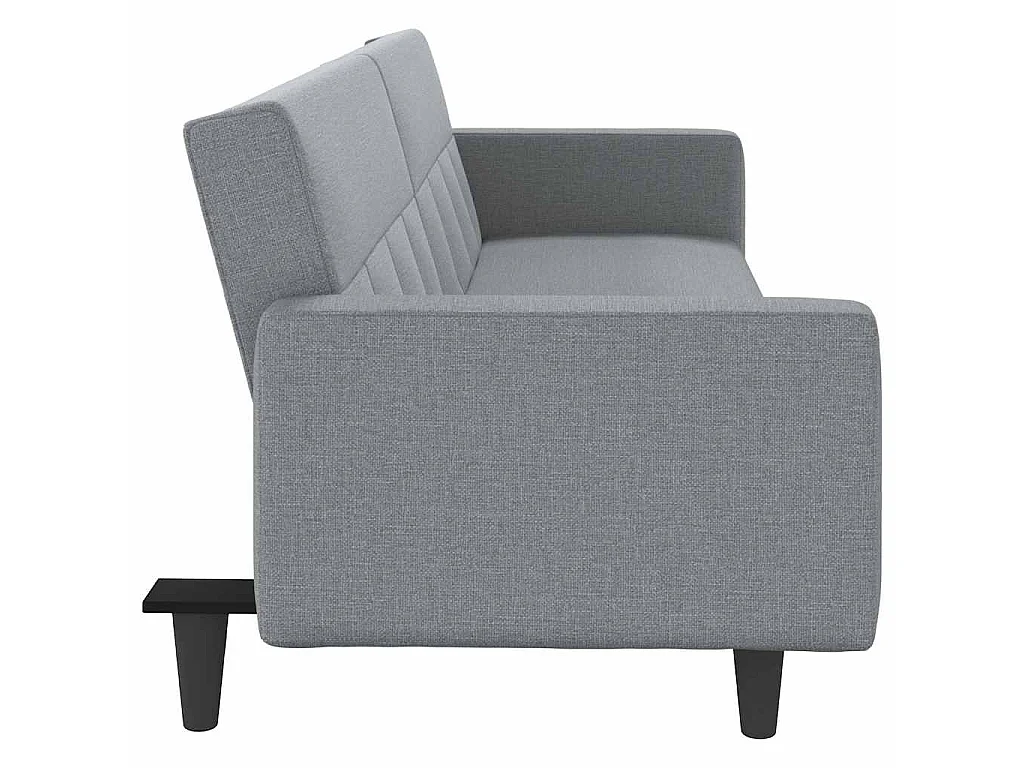 Divano Letto con Cuscini Grigio Chiaro in Tessuto