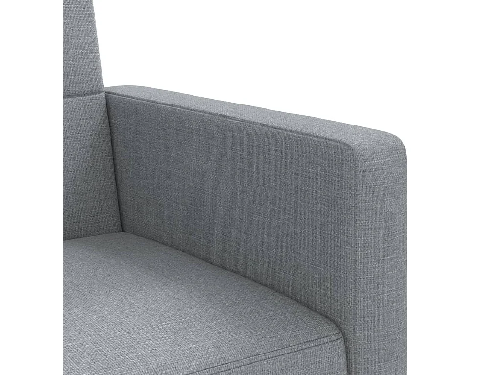 Divano Letto con Cuscini Grigio Chiaro in Tessuto