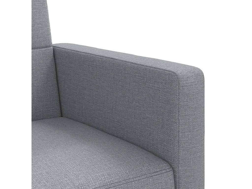 Divano Letto con Cuscini Grigio Chiaro in Tessuto