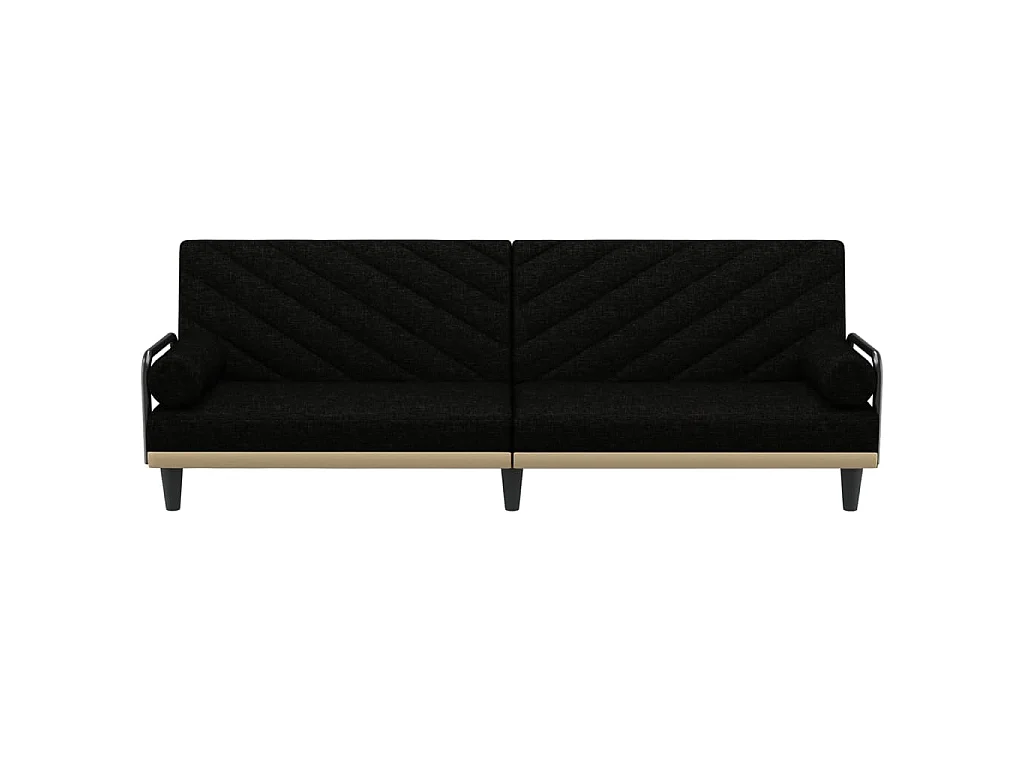 Canapé convertible clic-clac 2 places en tissu noir