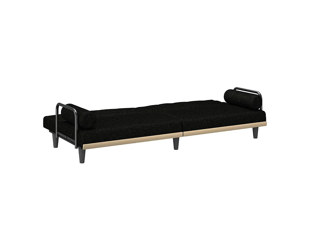 Canapé convertible clic-clac 2 places en tissu noir