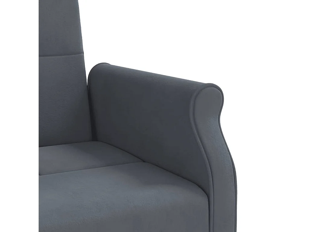 Divano Letto con Cuscini Grigio Scuro in Velluto