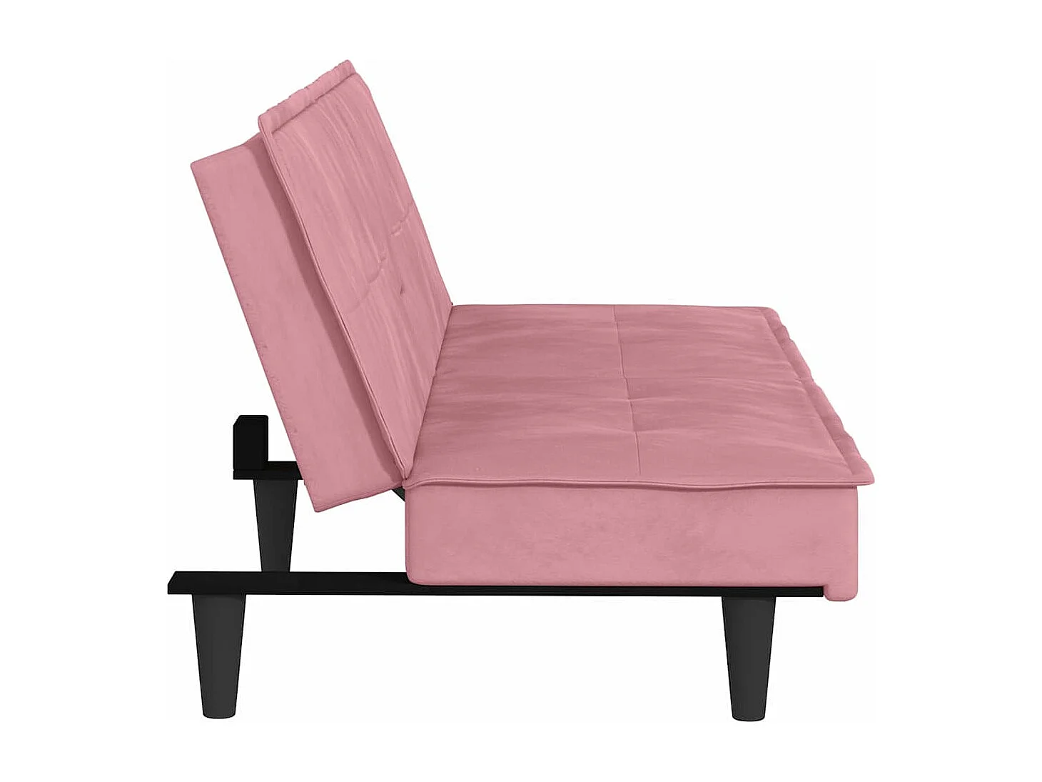 Sofá cama con portavasos terciopelo rosa