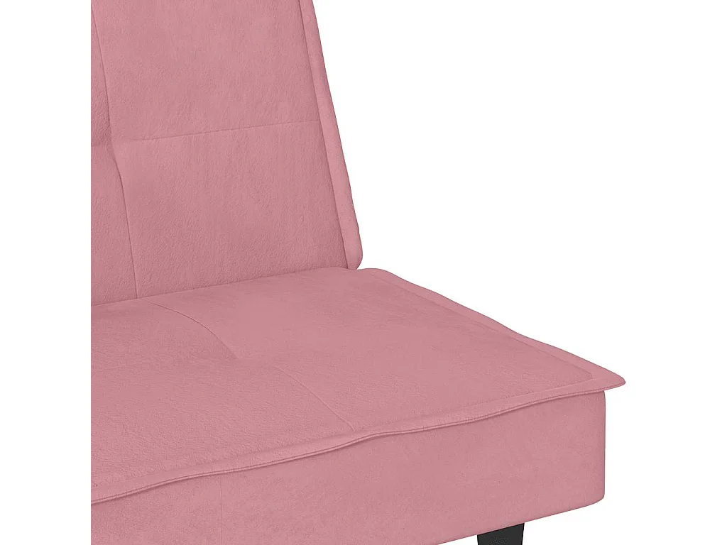 Sofá-cama com suporte para copos veludo rosa