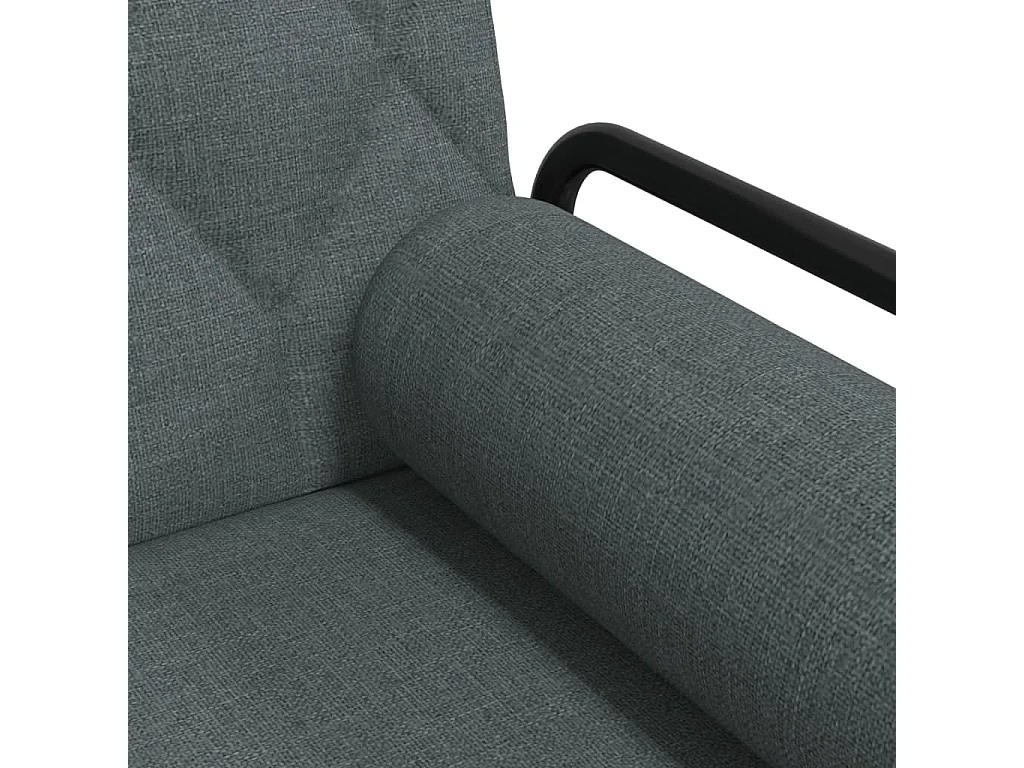Sofá-cama com apoio de braços tecido cinzento-escuro