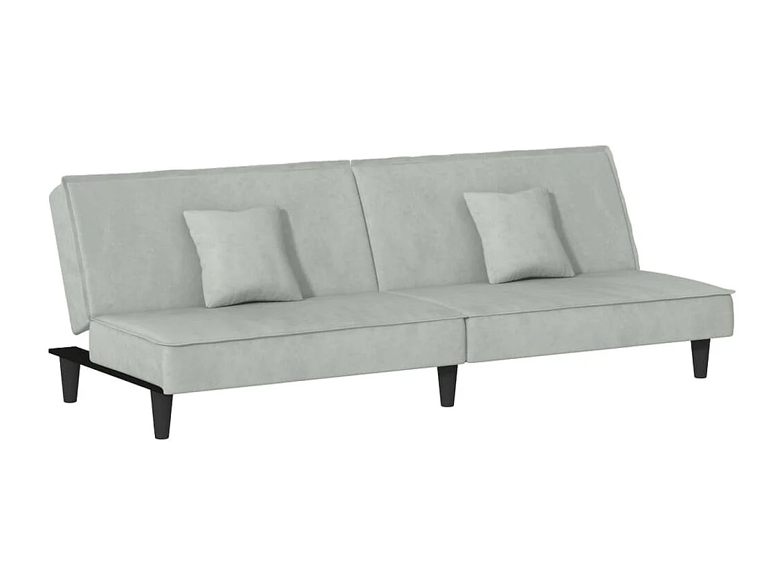 Divano Letto Grigio Chiaro in Velluto