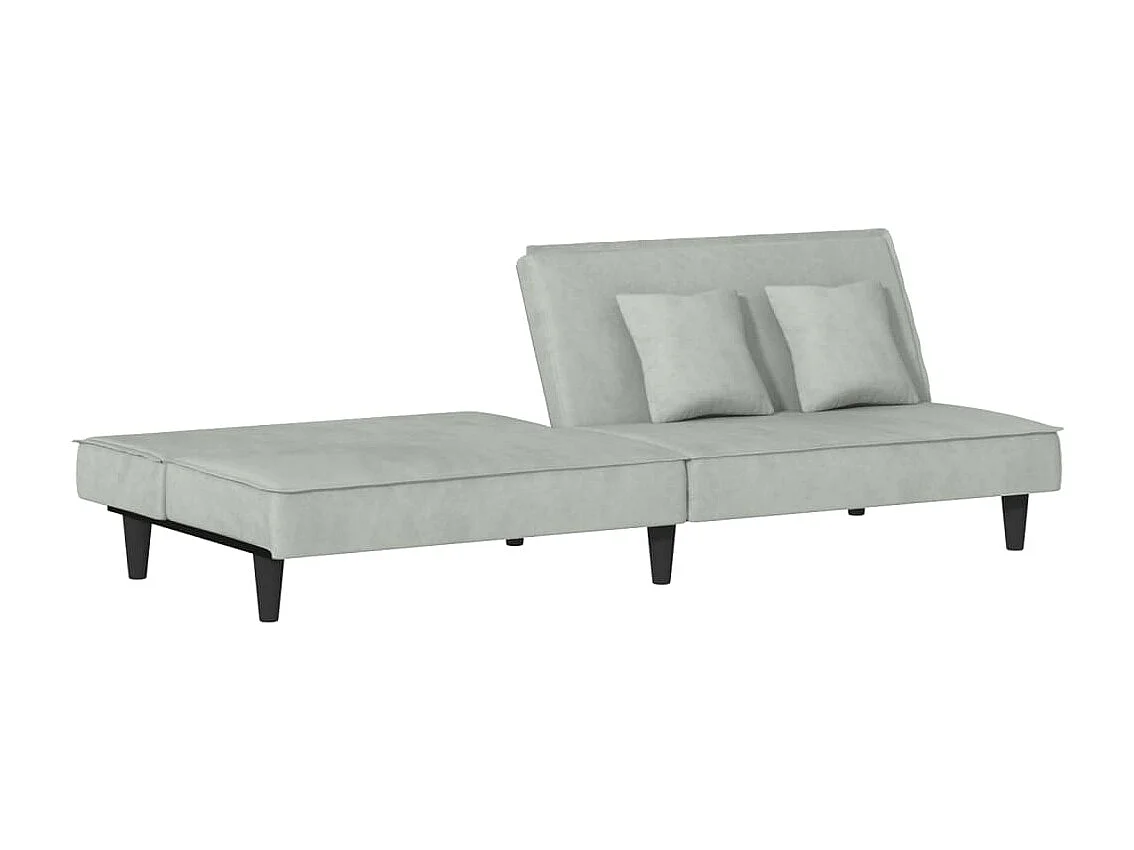 Divano Letto Grigio Chiaro in Velluto