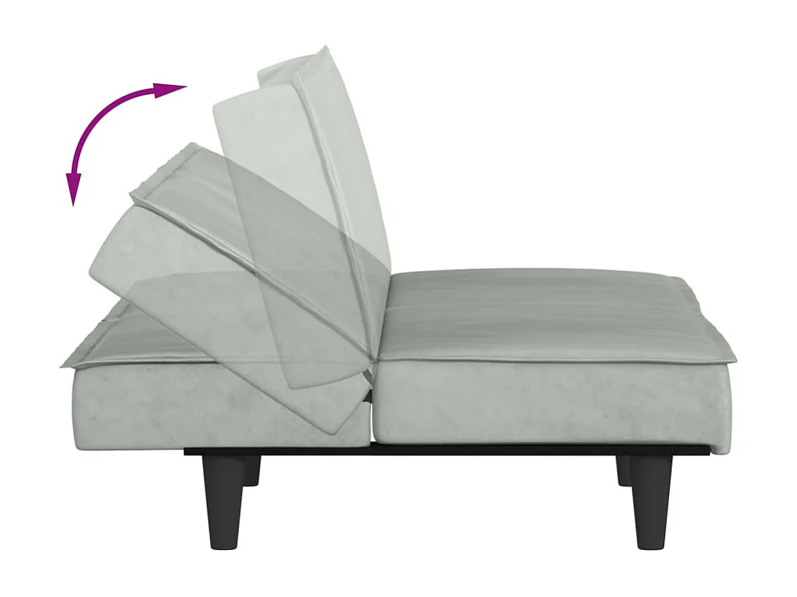 Divano Letto Grigio Chiaro in Velluto