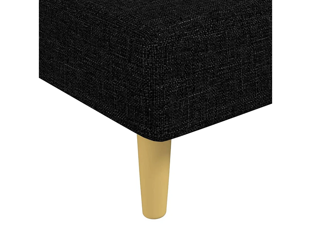 Sofá-cama em forma de L 279x140x70 cm tecido preto