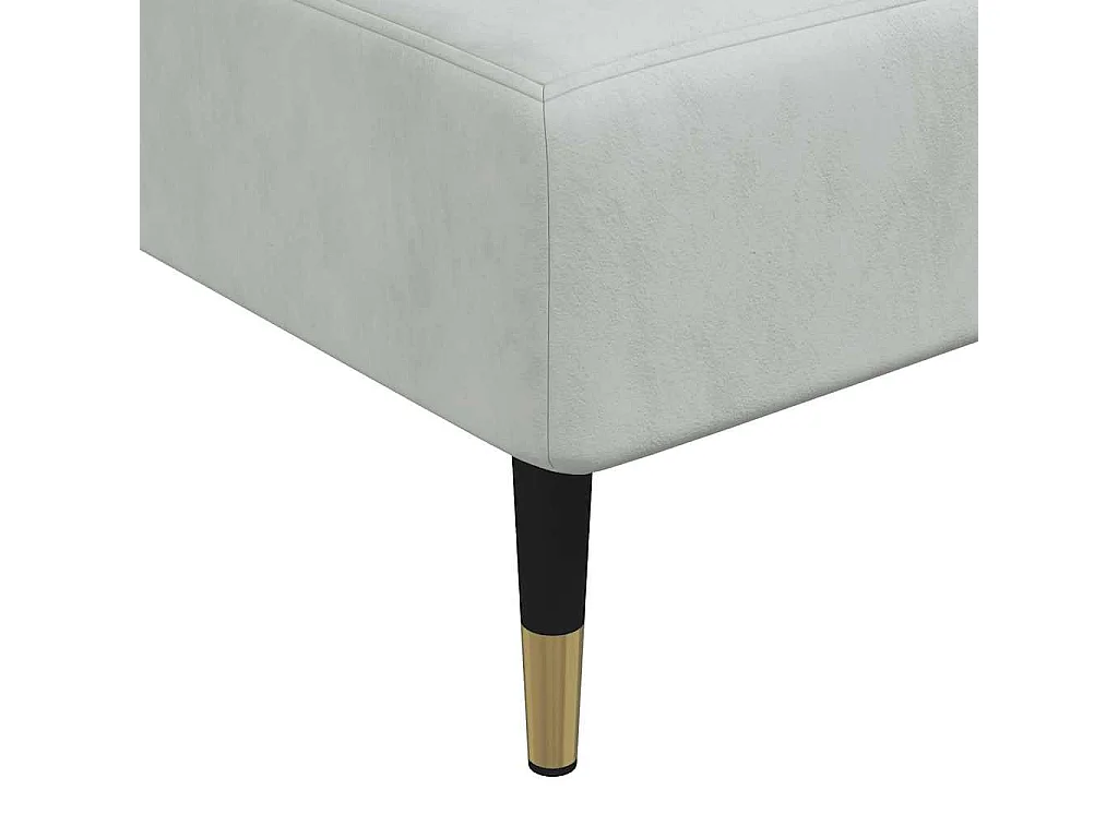 Divano Letto a L Grigio Chiaro 279x140x70 cm in Velluto