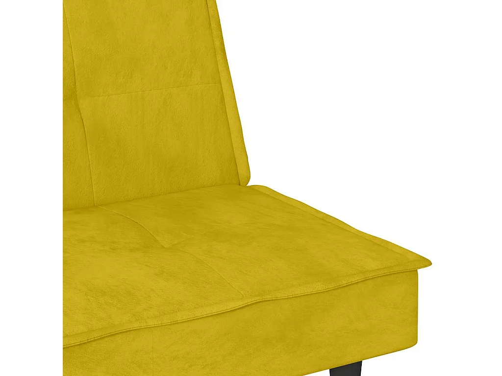 Slaapbank met bekerhouders fluweel geel
