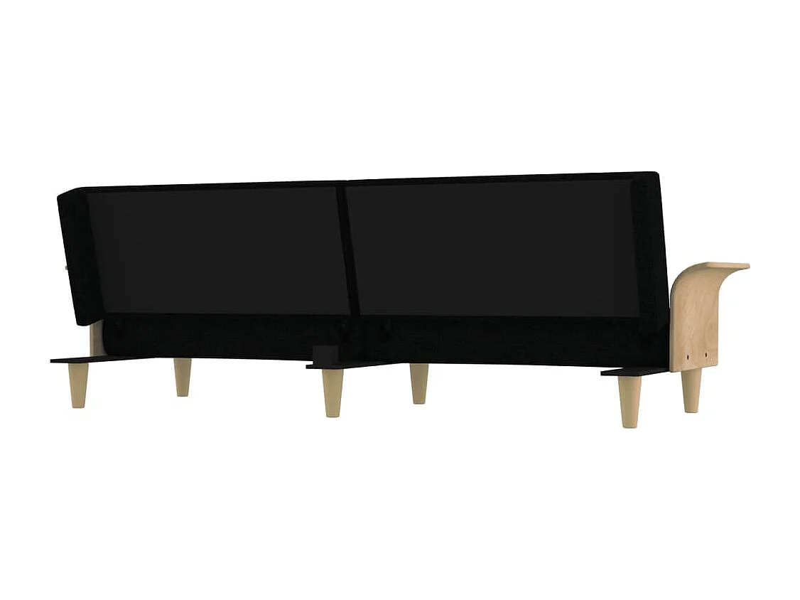 Canapé-lit avec accoudoirs noir tissu