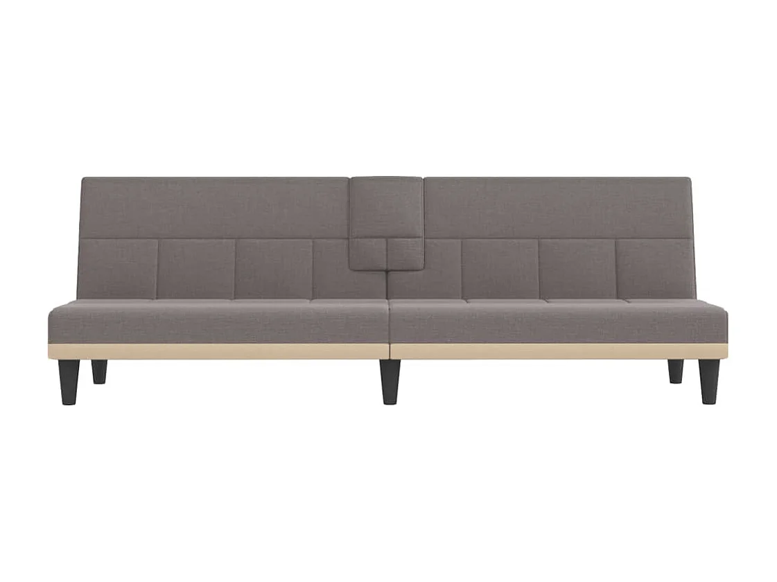 Schlafsofa mit Getränkehaltern Taupe Stoff