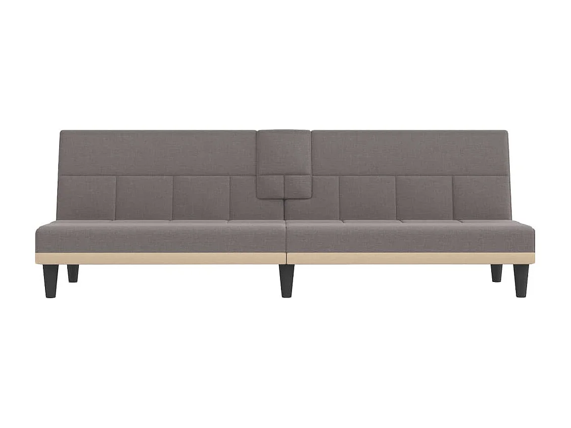 Schlafsofa mit Getränkehaltern Taupe Stoff