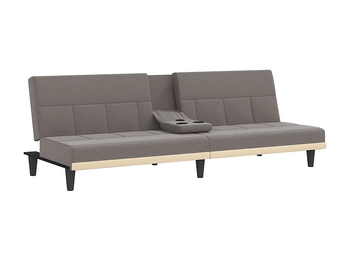 Schlafsofa mit Getränkehaltern Taupe Stoff