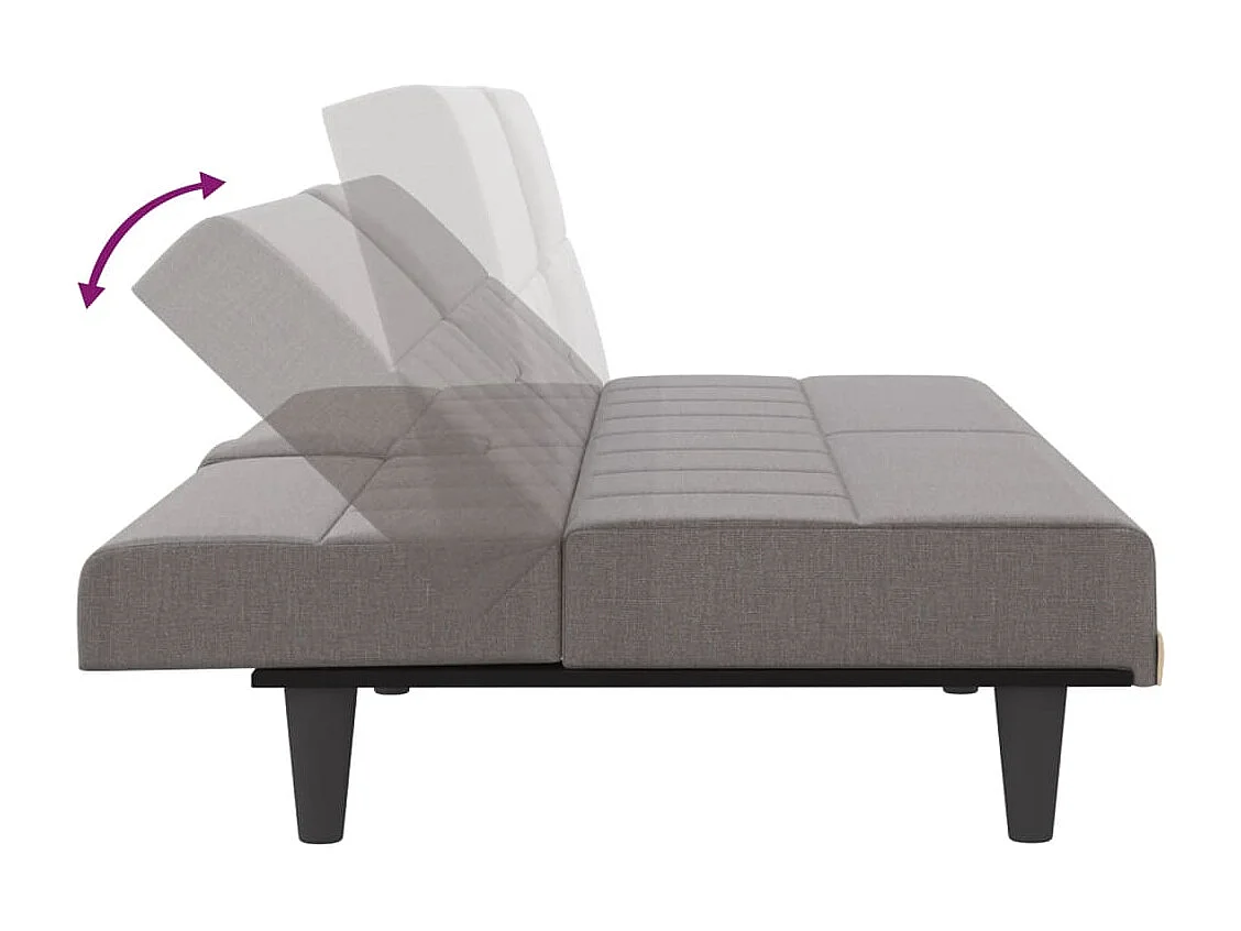 Schlafsofa mit Getränkehaltern Taupe Stoff