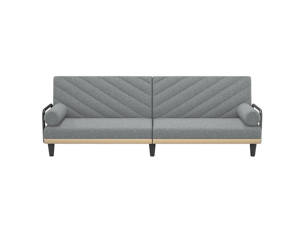 Canapé convertible clic-clac 2 places en tissu gris clair