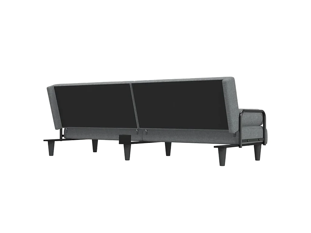Canapé convertible clic-clac 2 places en tissu gris clair