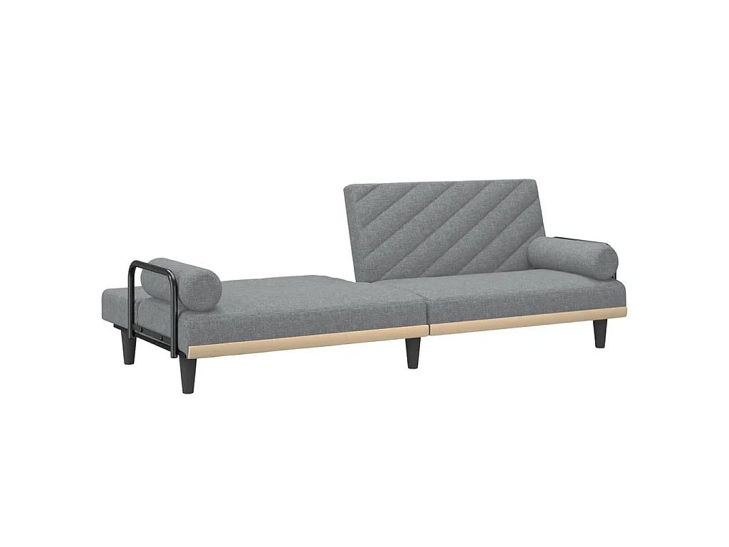 Canapé convertible clic-clac 2 places en tissu gris clair