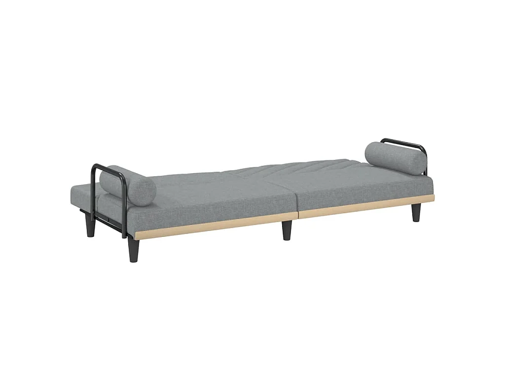 Canapé convertible clic-clac 2 places en tissu gris clair