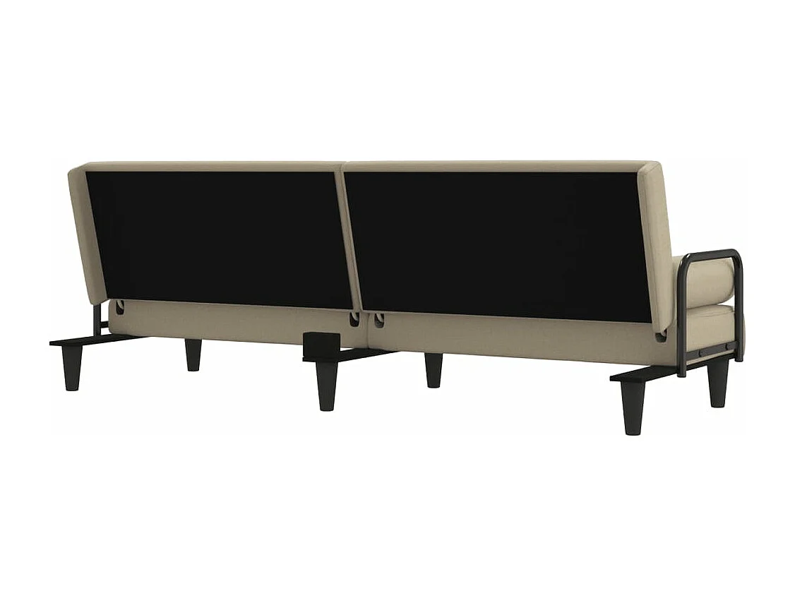 Canapé-lit avec accoudoirs crème tissu