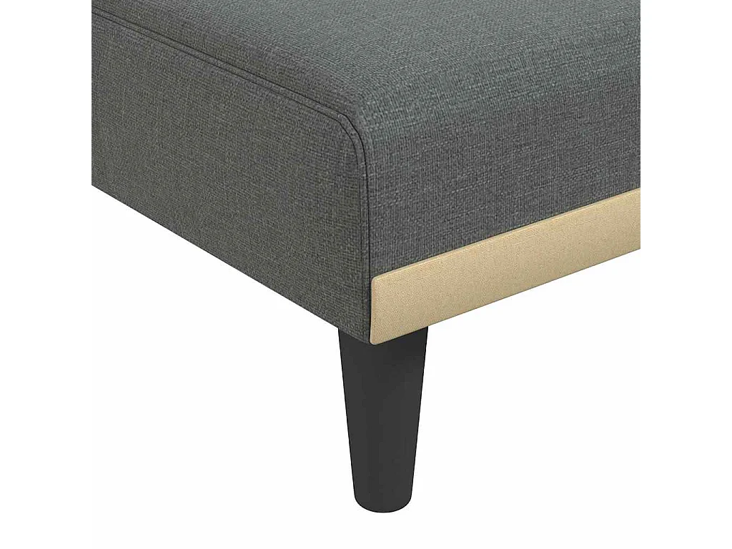 Sofá-cama em forma de L 275x140x70 cm tecido cinzento-escuro