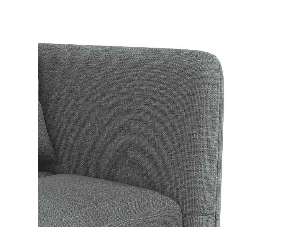 Sofá-cama em forma de L 275x140x70 cm tecido cinzento-escuro
