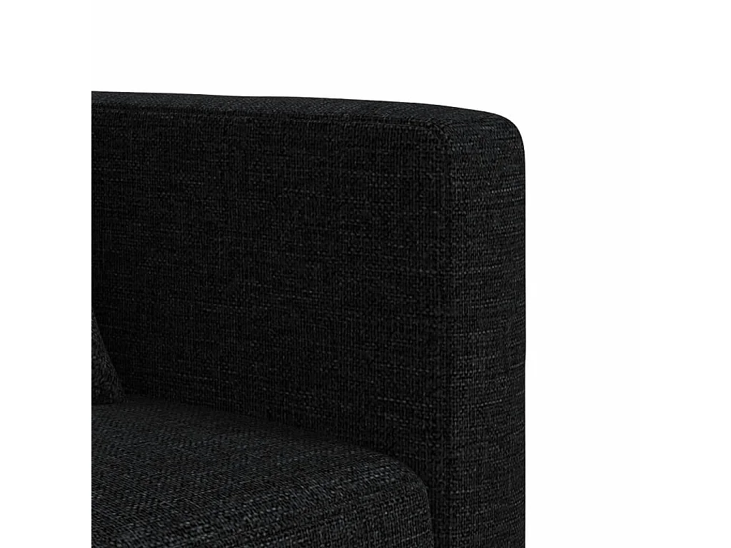 Slaapbank L-vormig 275x140x70 cm stof zwart