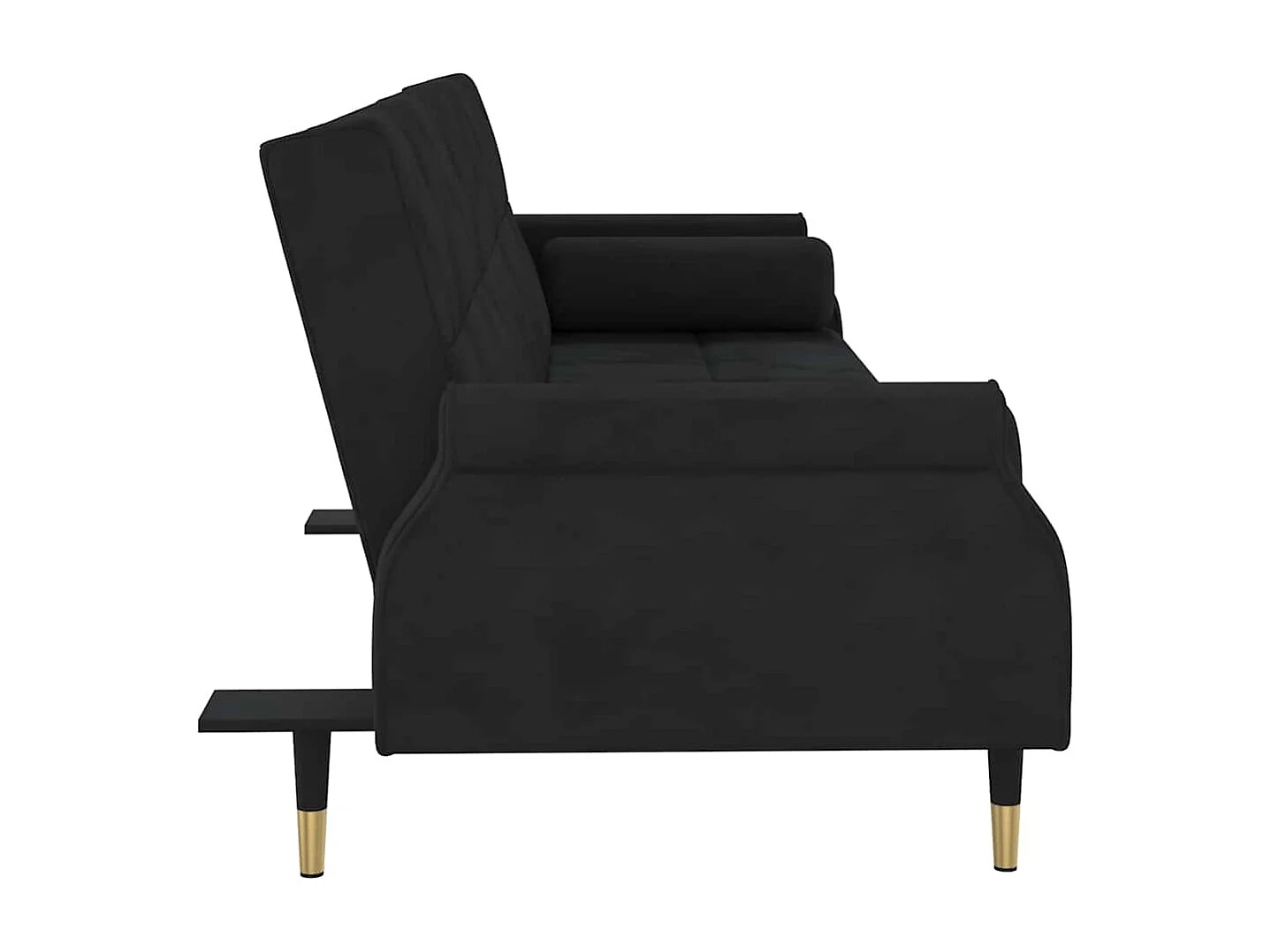 Schlafsofa mit Kissen Schwarz Samt