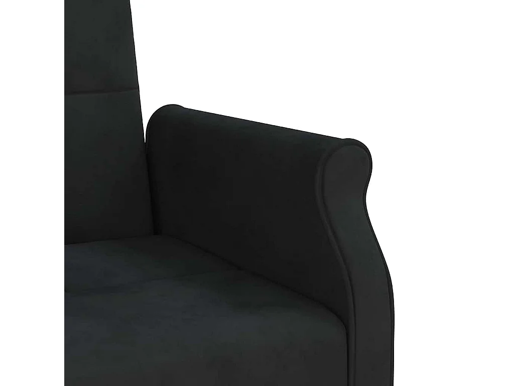 Schlafsofa mit Kissen Schwarz Samt