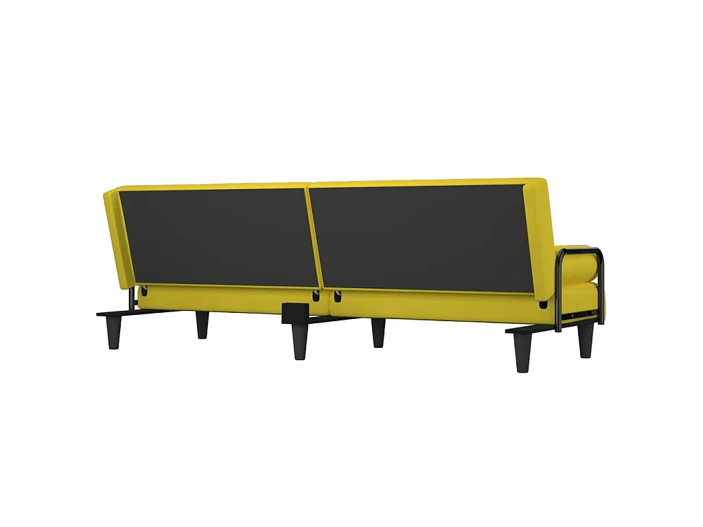 Canapé convertible clic-clac 2 places en tissu jaune