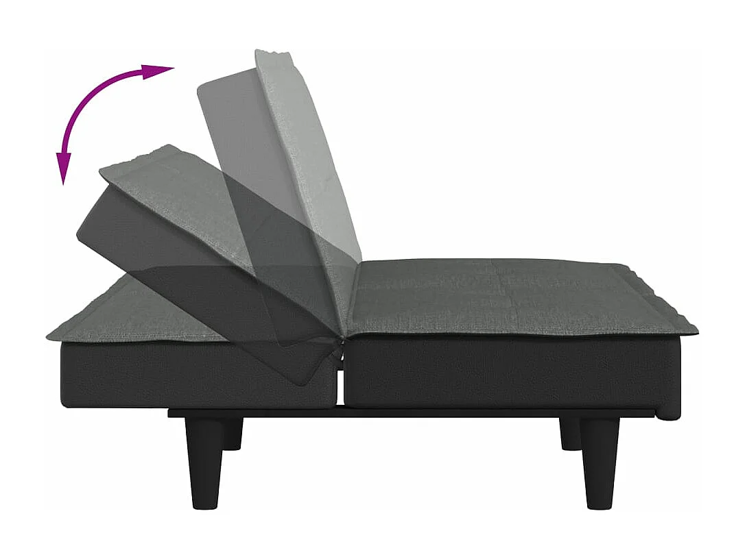 Sofá-cama tecido cinzento-escuro