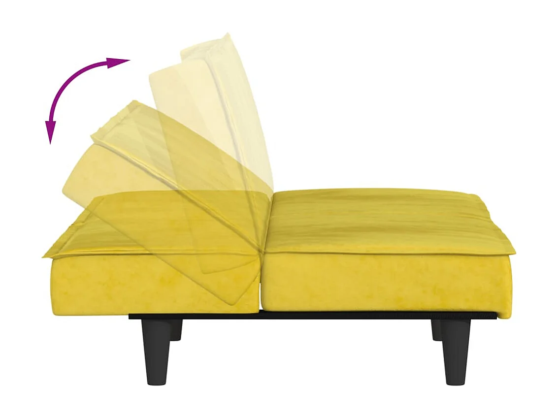 Divano Letto Giallo in Velluto