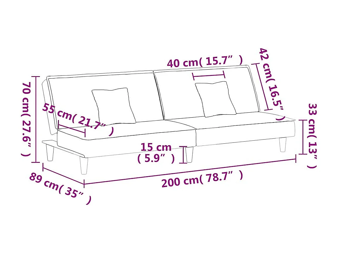 Schlafsofa Gelb Samt