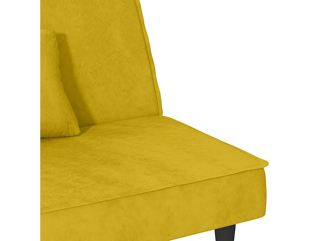 Canapé convertible clic-clac 2 places en velours jaune