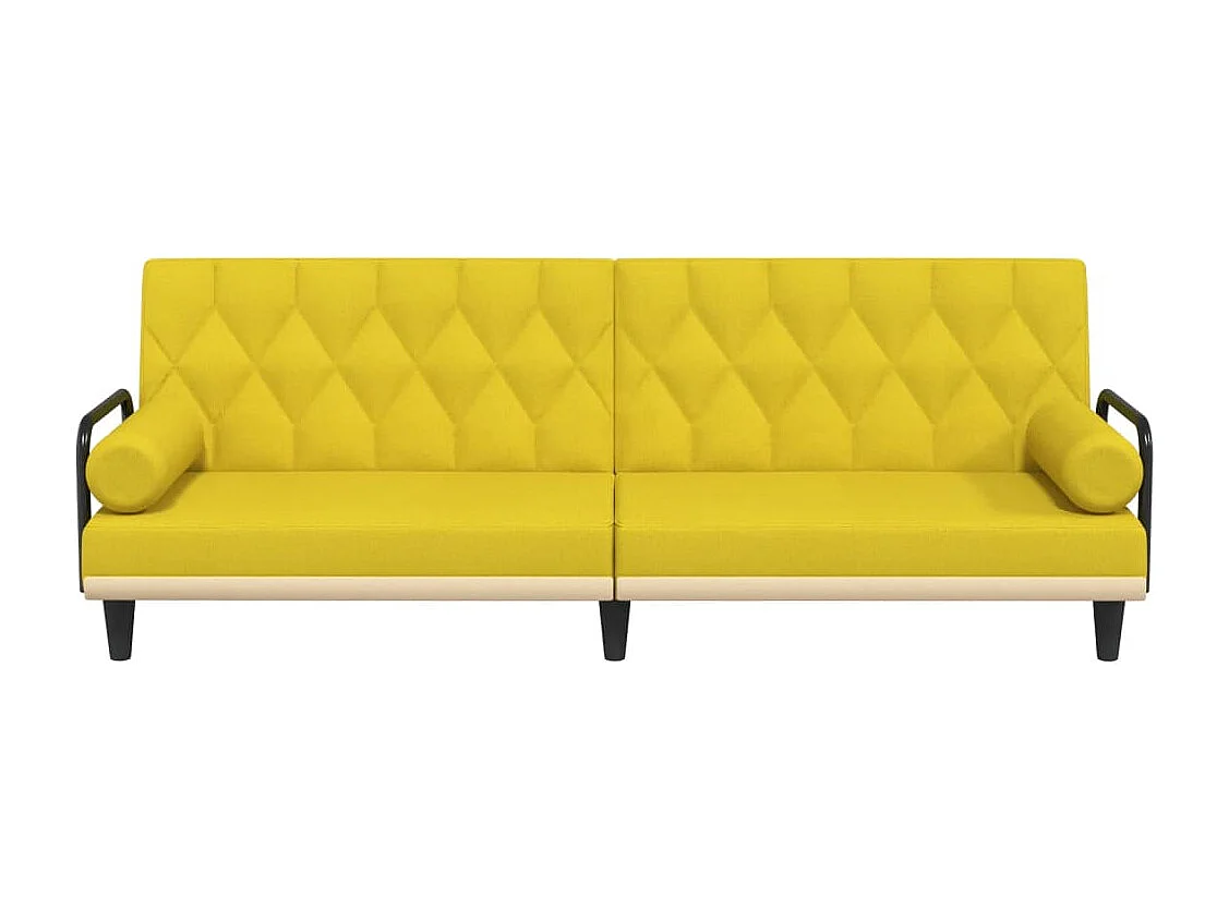 Schlafsofa mit Armlehnen Hellgelb Stoff
