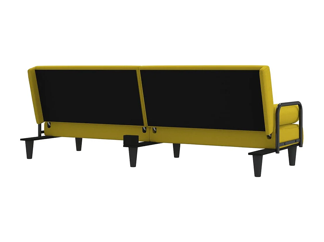 Schlafsofa mit Armlehnen Hellgelb Stoff