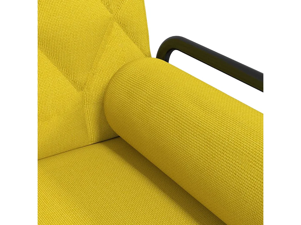 Canapé-lit avec accoudoirs jaune clair tissu