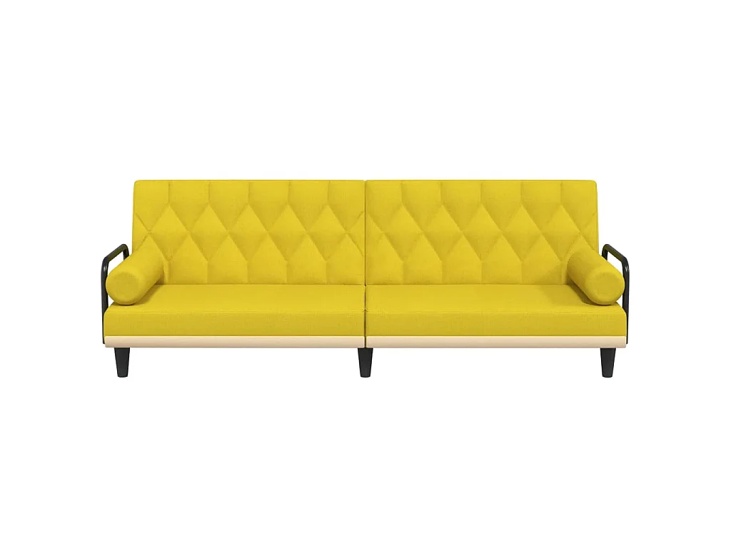 Canapé convertible clic-clac 2 places en tissu jaune