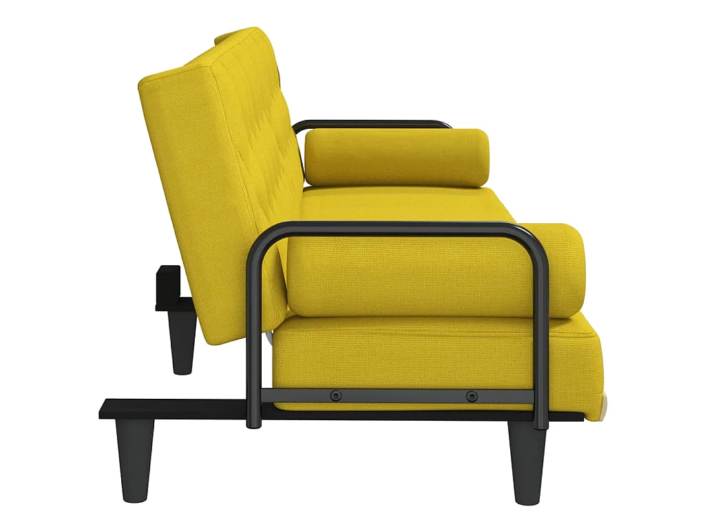 Canapé convertible clic-clac 2 places en tissu jaune