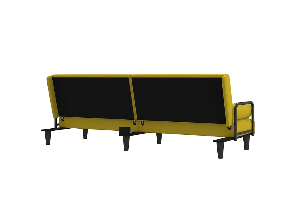 Canapé convertible clic-clac 2 places en tissu jaune