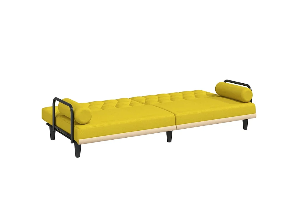 Canapé convertible clic-clac 2 places en tissu jaune