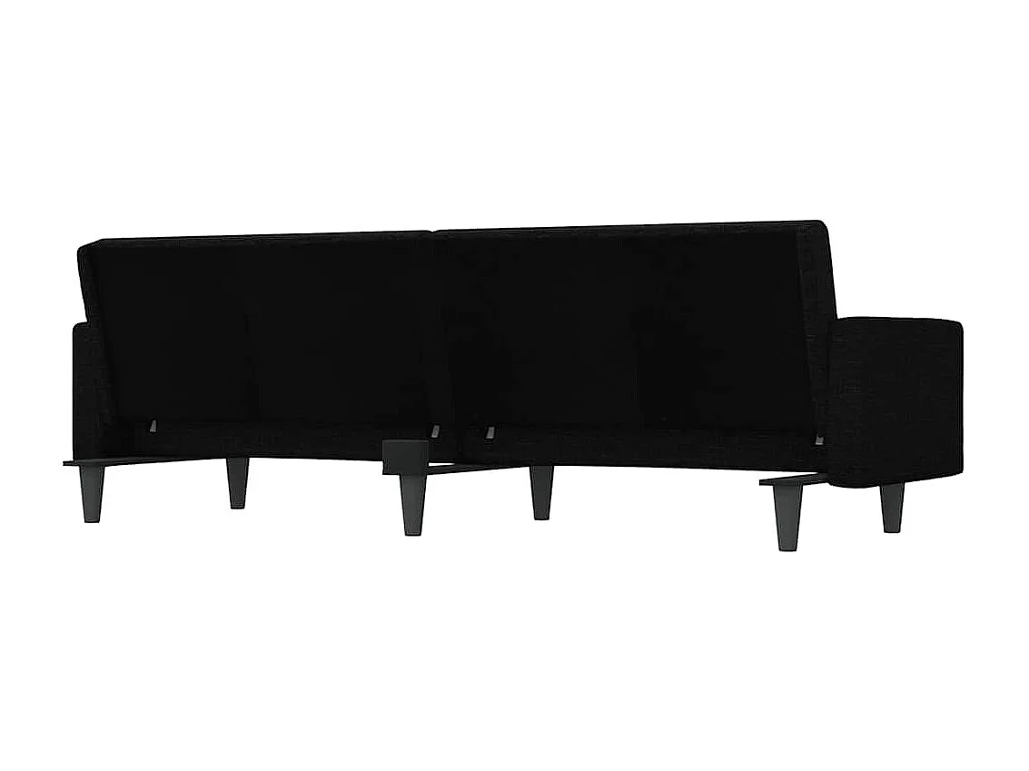Schlafsofa mit Kissen Schwarz Stoff