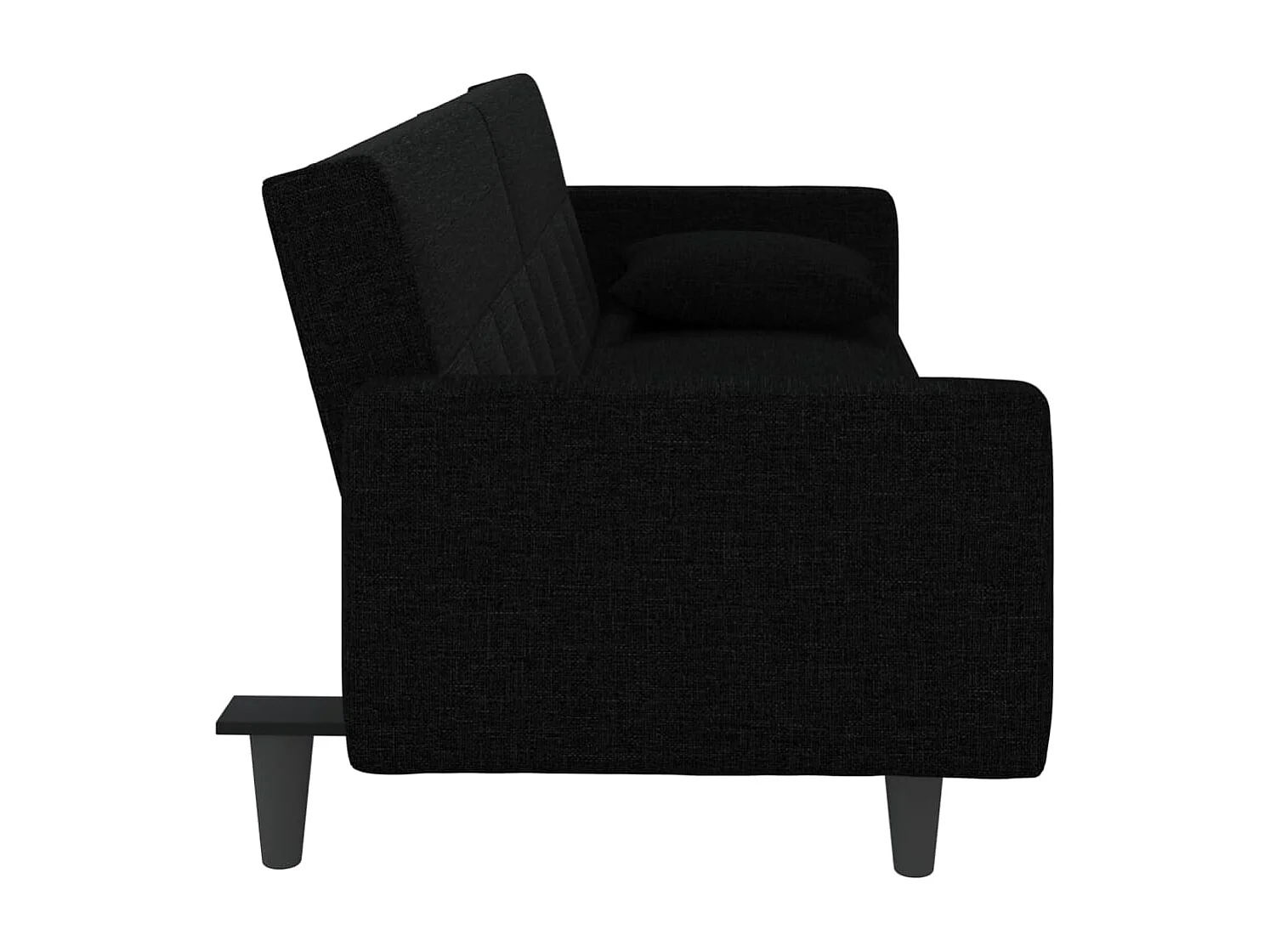 Sofá-cama com almofadões tecido preto