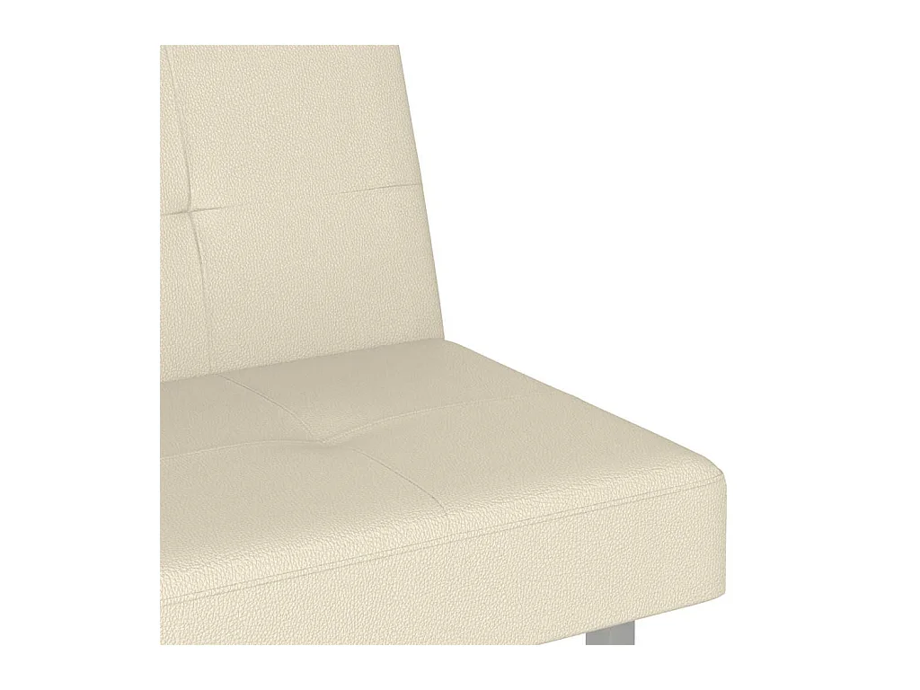 Schlafsofa mit Getränkehaltern Creme Kunstleder