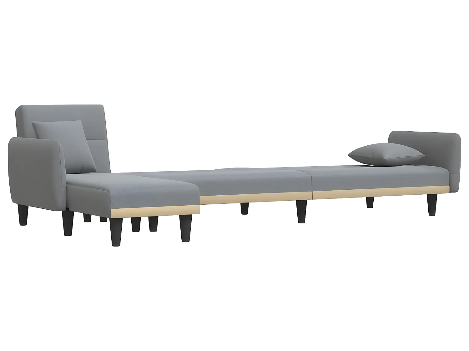 Sofá cama en forma de L tela gris claro 275x140x70 cm