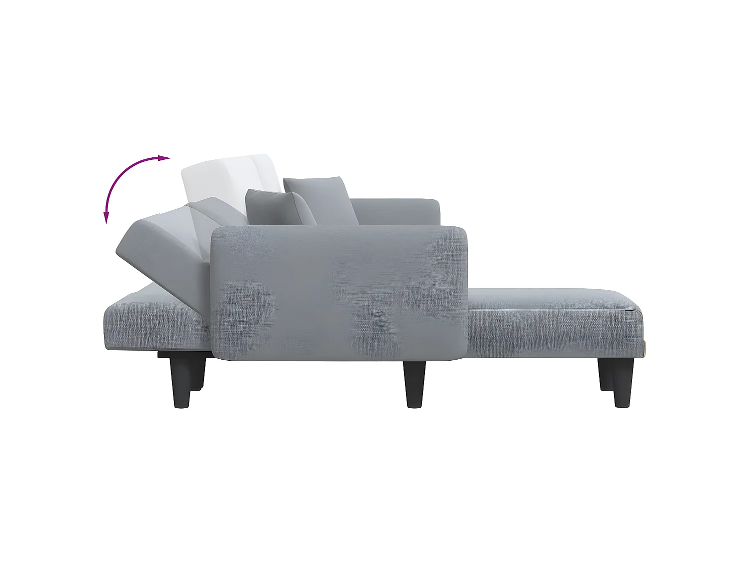 Sofá cama en forma de L tela gris claro 275x140x70 cm