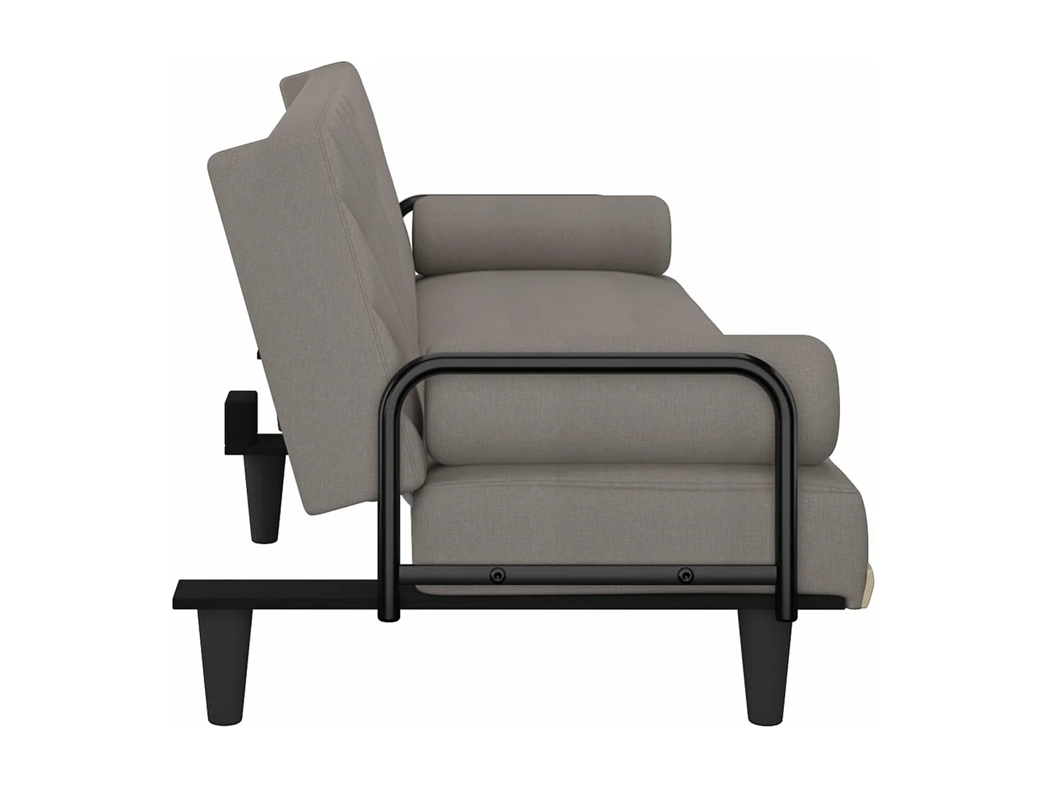 Slaapbank met armleuningen stof taupe