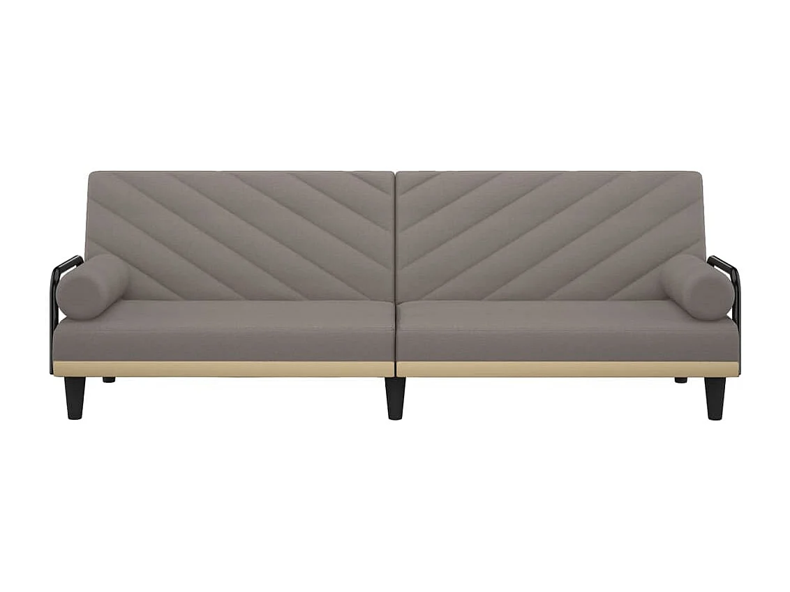 Canapé-lit avec accoudoirs taupe tissu